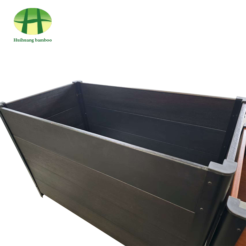 Jardinière en bambou résistante aux intempéries, jardinière en bois composite Jardinière en bambou résistante aux intempéries, jardinière en bois composite